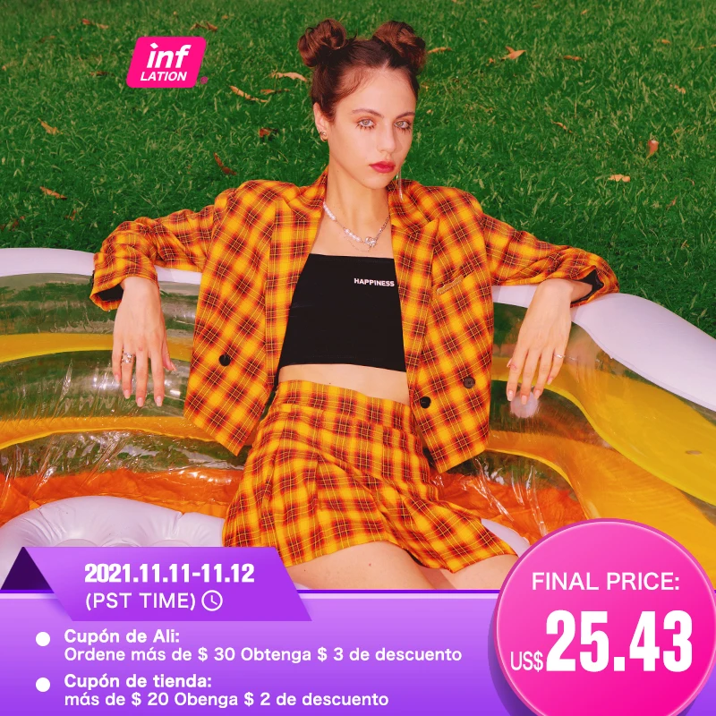 INFLATION Women Plaid Crop Blazers 2022 Fashion Crop Jacket Office Lady Elegant Vintage Blazer Suits Female Chic Coat
INFLATION Women Plaid Crop Blazers 2022 Fashion Crop Jacket Office Lady Elegant Vintage Blazer Suits Female Chic Coat