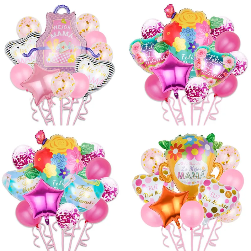 Spanish mother vase apron aluminum foil balloon confetti Baloes beloved Feliz Dia mother gift Happy Mother's Day decoration
Spanish mother vase apron aluminum foil balloon confetti Baloes beloved Feliz Dia mother gift Happy Mother's Day decoration