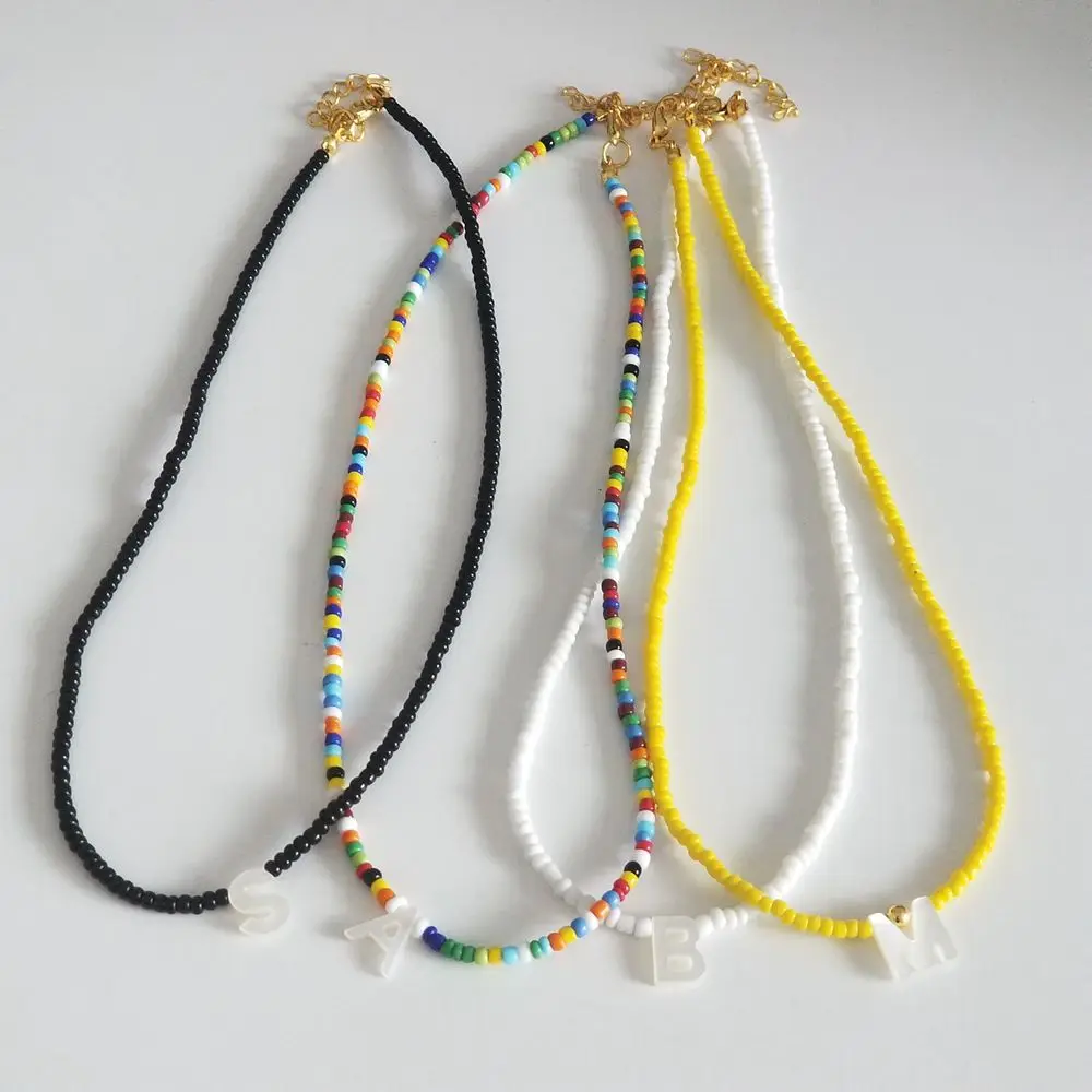 Bohemia Beaded Choker Necklace For Women 26 English Initial Letter Necklace Shell Pendant Women's Neck Chains Bead Jewelry Boho
Bohemia Beaded Choker Necklace For Women 26 English Initial Letter Necklace Shell Pendant Women's Neck Chains Bead Jewelry Boho