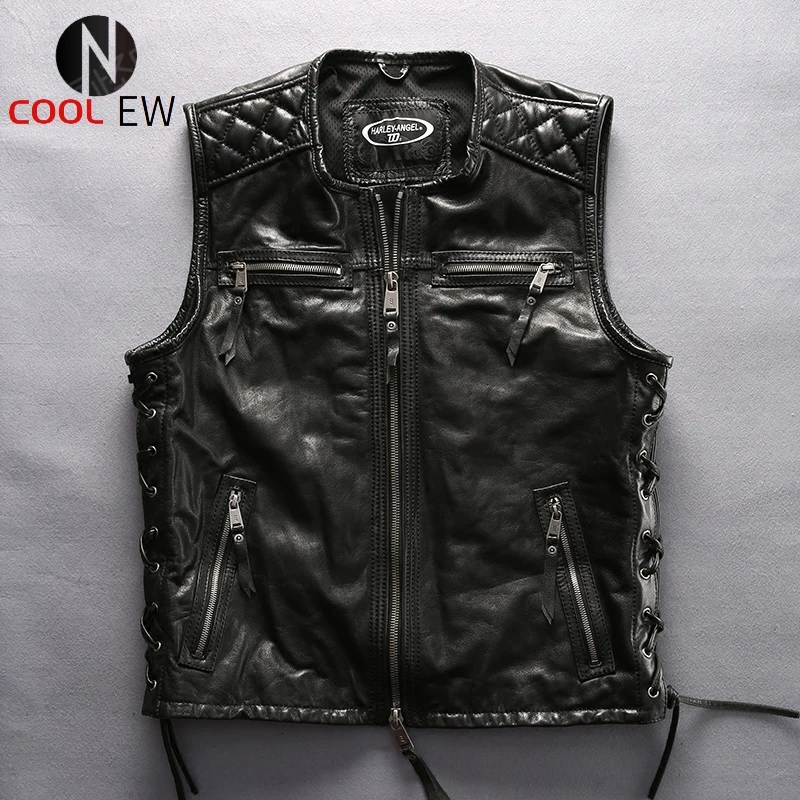 HA-97181 Big European Size Super Motor Rider Mens High Quality Genuine Cowhide Leather Motorcycle Vest
HA-97181 Big European Size Super Motor Rider Mens High Quality Genuine Cowhide Leather Motorcycle Vest