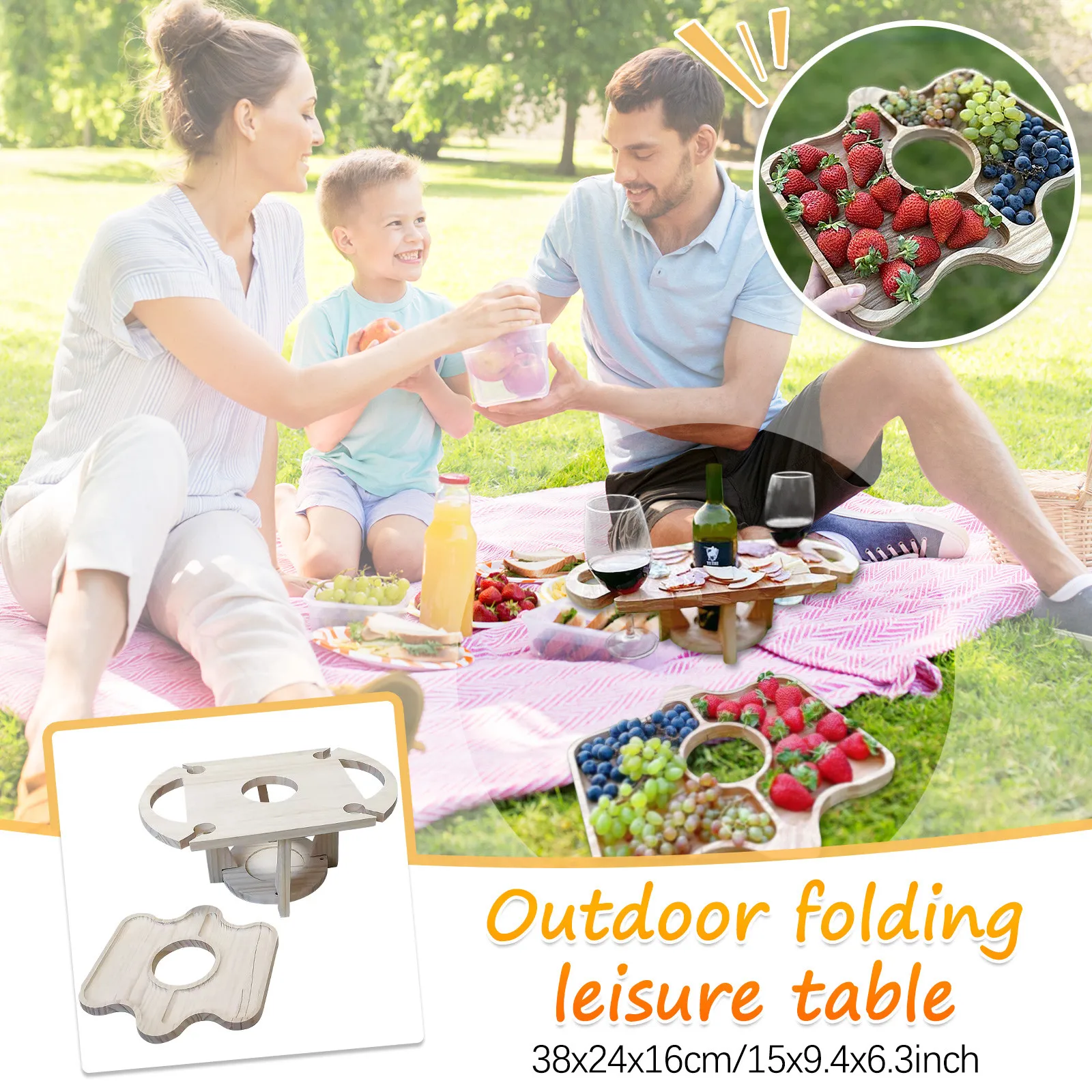 Handmade Wooden Collapsible Picnic Table Outdoor Wine Table Portable Detachable Folding Fruit Table Wine Rack EntertainmentTable
Handmade Wooden Collapsible Picnic Table Outdoor Wine Table Portable Detachable Folding Fruit Table Wine Rack EntertainmentTable