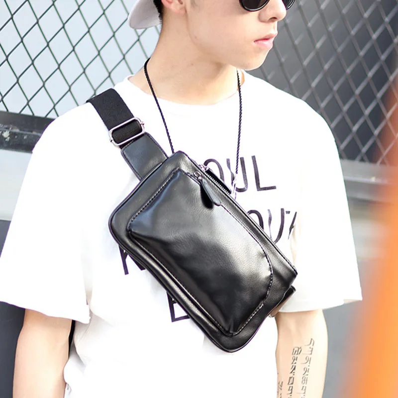 2021 New Casual Leather Men's Chest bags High quality Men's Messenger Shoulder bag Classic Black Cell Phone Waist bags Bolsas
2021 New Casual Leather Men's Chest bags High quality Men's Messenger Shoulder bag Classic Black Cell Phone Waist bags Bolsas