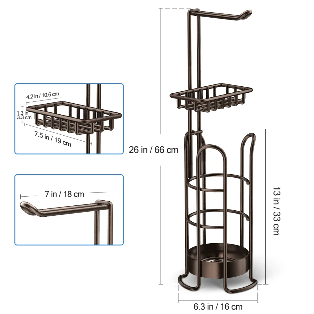 HOMEMAXS Holder Standing Towel Paper Roll Tissue Shelf Rack Bathroom Kitchen Storage Organizer (Bronze)
HOMEMAXS Holder Standing Towel Paper Roll Tissue Shelf Rack Bathroom Kitchen Storage Organizer (Bronze)
