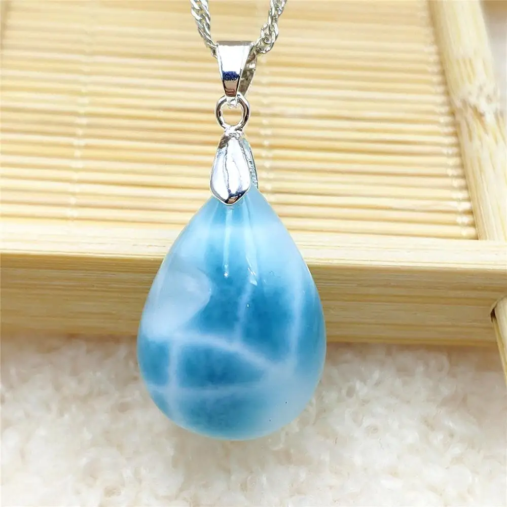 From Dominia Natural Blue Larimar Pendant Gemstone Women Men Water Pattern 24x17x13mm Fashion Necklace AAAAAA
From Dominia Natural Blue Larimar Pendant Gemstone Women Men Water Pattern 24x17x13mm Fashion Necklace AAAAAA