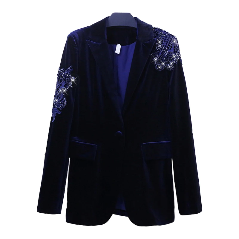 AELESEEN High Quality Velvet Blazer Women Blue Marine Ladies Design Suit Jacket Winter Coat Beading Embroidery Elegant Blazer
AELESEEN High Quality Velvet Blazer Women Blue Marine Ladies Design Suit Jacket Winter Coat Beading Embroidery Elegant Blazer