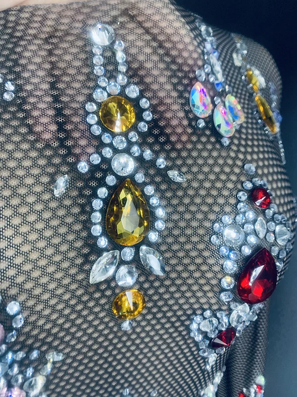 Multi-color Rhinestones Black Transparent Dress Bar Long Sleeves Women Dance Dress Birthday Outfit Dress YOUDU
Multi-color Rhinestones Black Transparent Dress Bar Long Sleeves Women Dance Dress Birthday Outfit Dress YOUDU