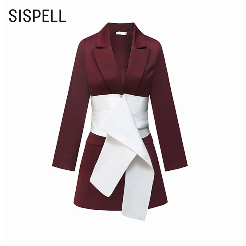 SISPELL Patchwork Wide Girdle Women's Balzer Coat Lapel Collar Long Sleeve High Waist Slimming Colorblock For Female Coats New
SISPELL Patchwork Wide Girdle Women's Balzer Coat Lapel Collar Long Sleeve High Waist Slimming Colorblock For Female Coats New