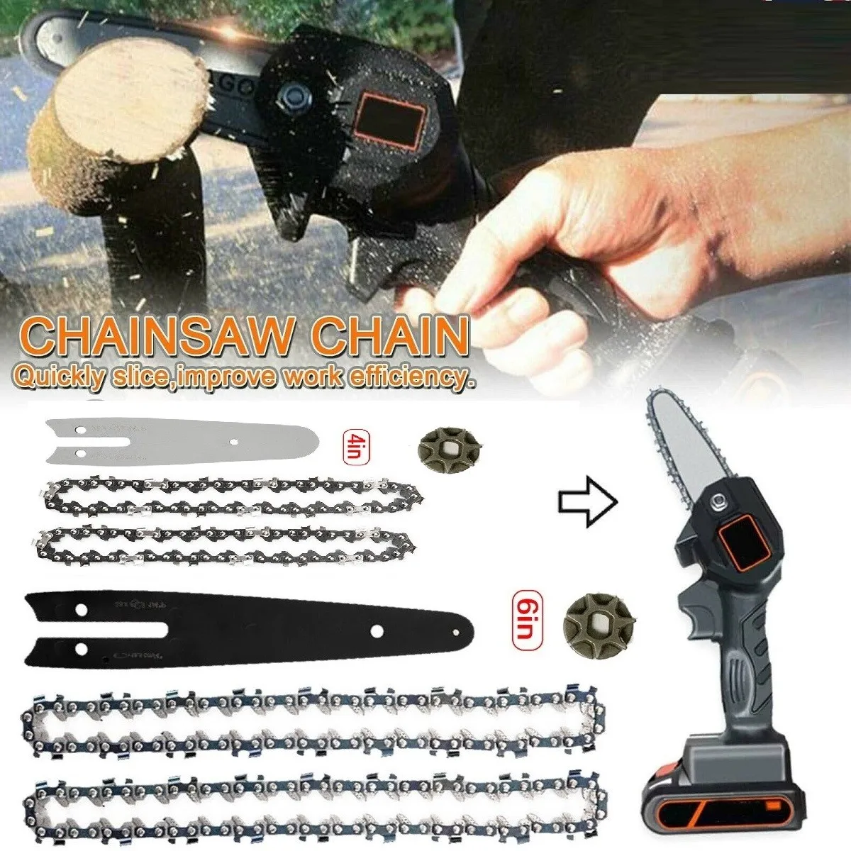 4/6Inch Chainsaw Guide Bar And Saw Chain Set Fits Electric Chain Saw Wood Cutter Chain Cutters Steel Electric Shears Accessories
4/6Inch Chainsaw Guide Bar And Saw Chain Set Fits Electric Chain Saw Wood Cutter Chain Cutters Steel Electric Shears Accessories
