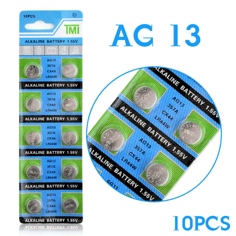 10Pcs/pack AG13 LR44 357A S76E G13 Button Coin Cell Battery Batteries 1.55V Alkaline 22
10Pcs/pack AG13 LR44 357A S76E G13 Button Coin Cell Battery Batteries 1.55V Alkaline 22