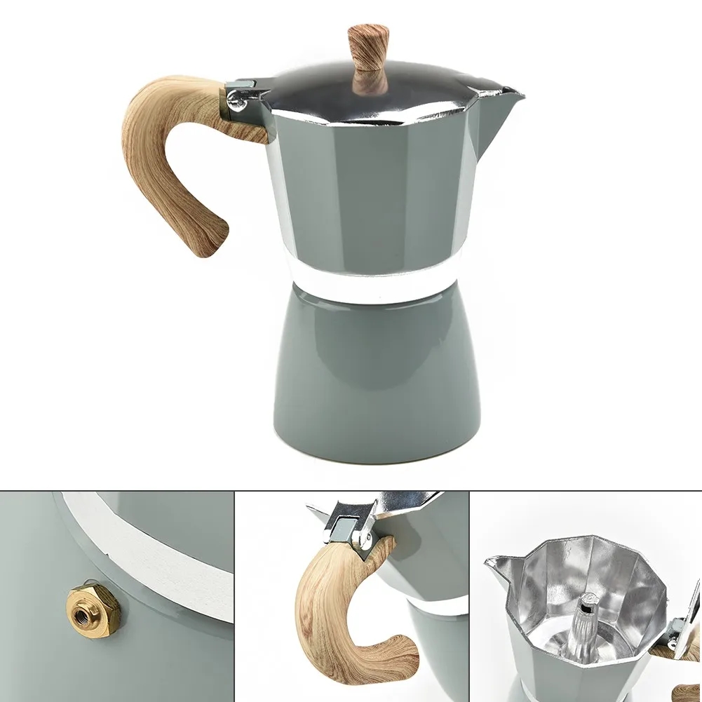 150/300ML Aluminum Italian Moka Espresso Coffee Maker Percolator Stove Top Pot Small Kitchen Appliances Coffeeware Coffee Maker
150/300ML Aluminum Italian Moka Espresso Coffee Maker Percolator Stove Top Pot Small Kitchen Appliances Coffeeware Coffee Maker