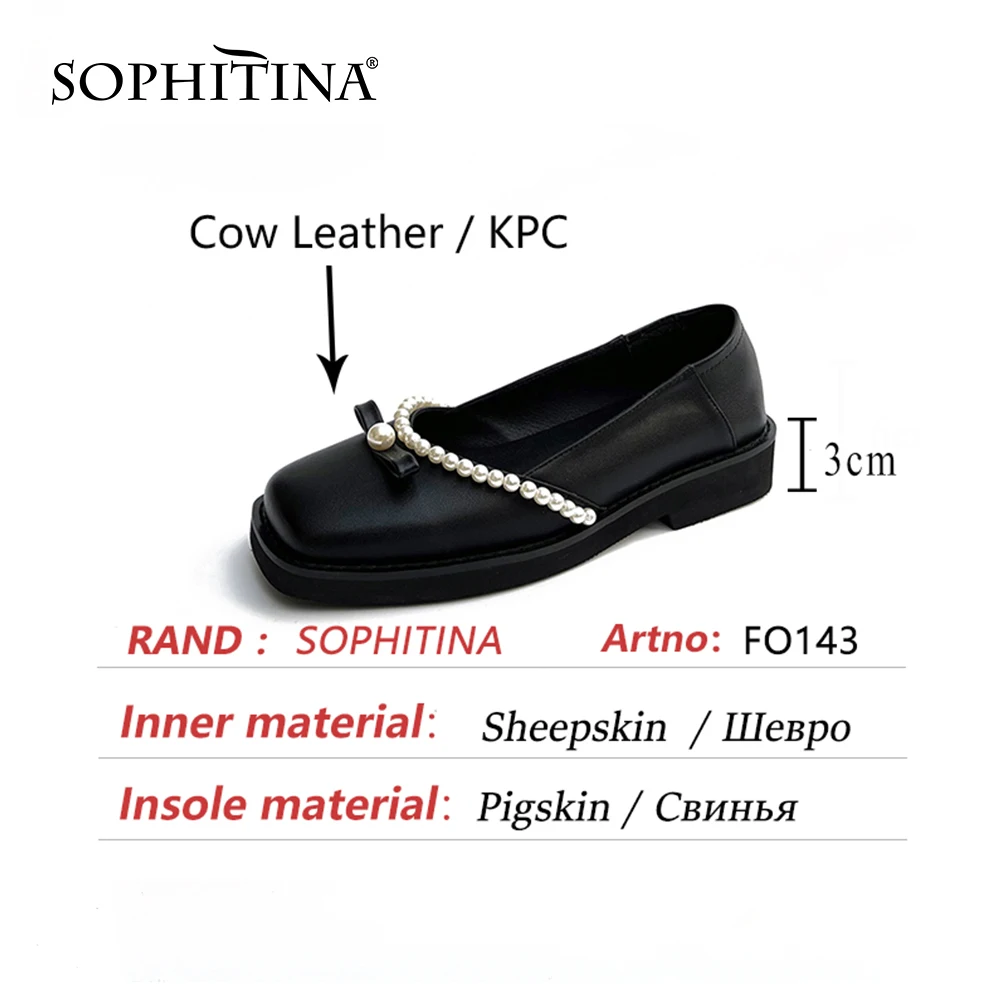 SOPHITINA 2021 Women Shoes Spring Autumn Square Toe Butterfly-knot Pearl Dressing High Quality Mary Janes Sweet Flats FO143
SOPHITINA 2021 Women Shoes Spring Autumn Square Toe Butterfly-knot Pearl Dressing High Quality Mary Janes Sweet Flats FO143