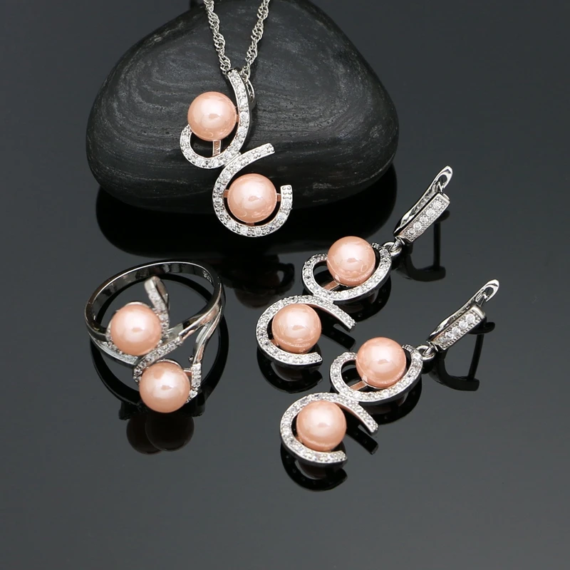 Pink Pearl 925 Sterling Silver Bridal Jewelry Set for Woman Ring Earring Pendant Chain Wedding Jewelry Pearl Accessories
Pink Pearl 925 Sterling Silver Bridal Jewelry Set for Woman Ring Earring Pendant Chain Wedding Jewelry Pearl Accessories
