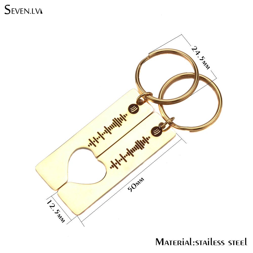 2pcs / set Custom Spotify Music Code Keychains stainless steel carving jewelry Keyring lovers gift for women and men wholesale
2pcs / set Custom Spotify Music Code Keychains stainless steel carving jewelry Keyring lovers gift for women and men wholesale