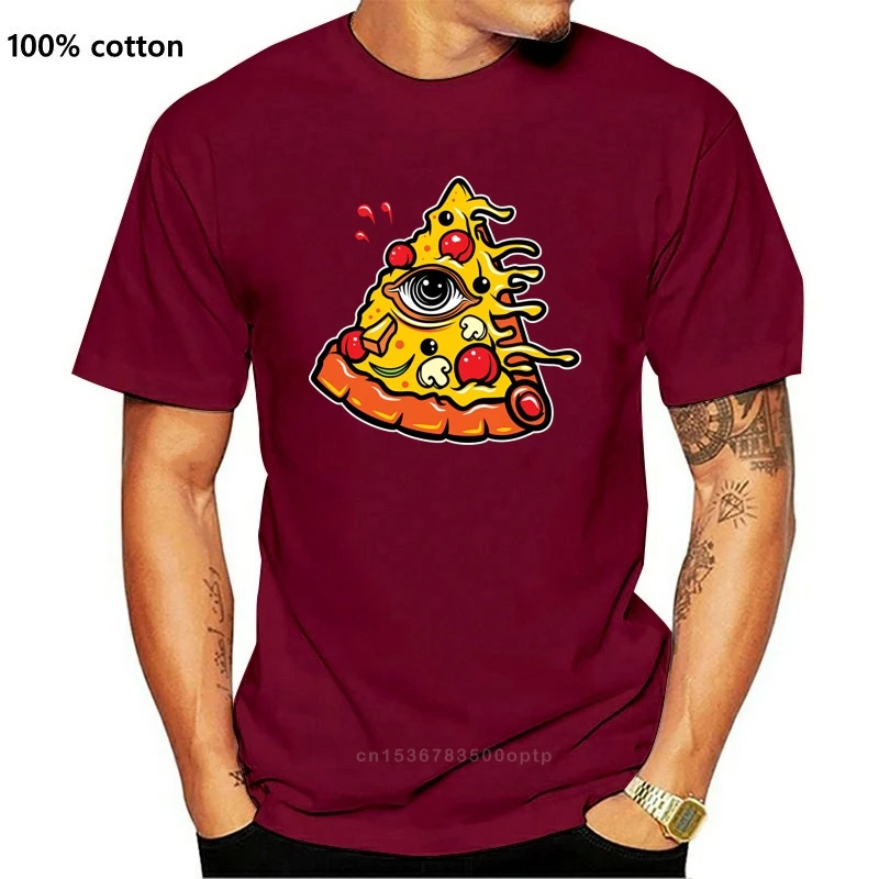 New 2021 Funny T Shirt Men All-Seeing Pizza Tshirt Horus Eye Comics Design T-shirt Cotton High Quality Cartoon Clothes Black Top
New 2021 Funny T Shirt Men All-Seeing Pizza Tshirt Horus Eye Comics Design T-shirt Cotton High Quality Cartoon Clothes Black Top
