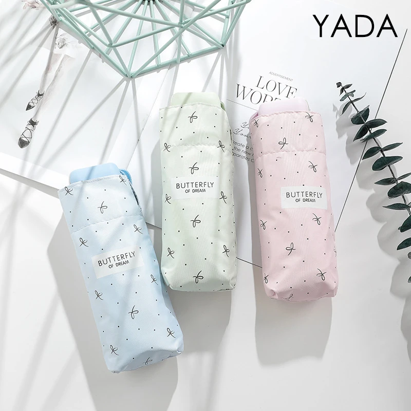YADA 2021 New Lovely Bow Pattern Mini Umbrellas Parasol 5-Folding Umbrellas Rain For Women Girls UV Windproof Umbrella YS200258
YADA 2021 New Lovely Bow Pattern Mini Umbrellas Parasol 5-Folding Umbrellas Rain For Women Girls UV Windproof Umbrella YS200258