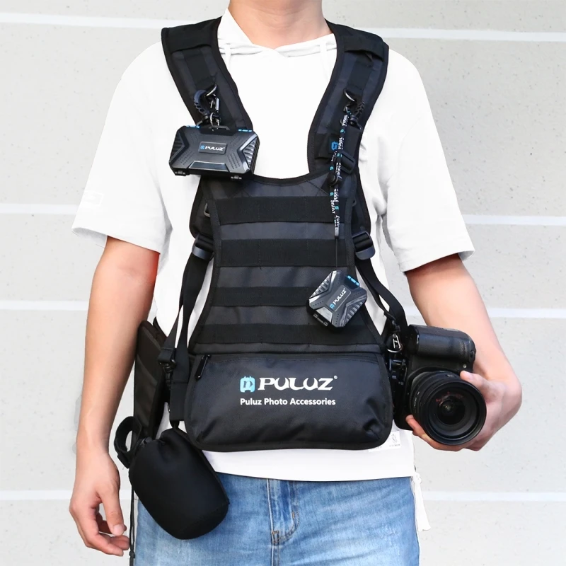 

PULUZ Multi-functional Bundle Double Shoulders Padded Strap Waist Belt Holder Holster for SLR / DSLR Cameras
