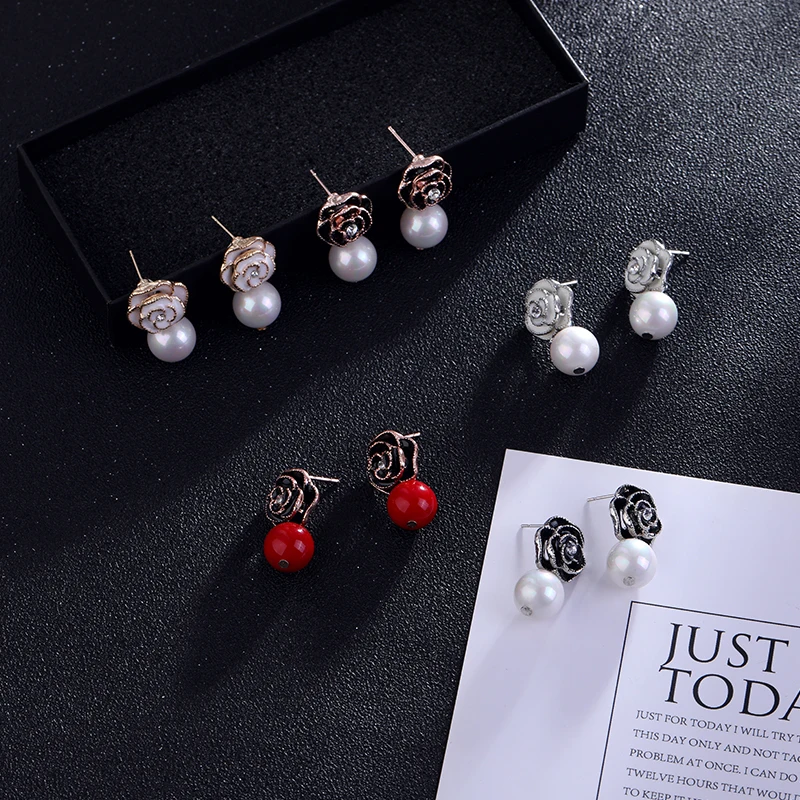 Trendy Style Camellia Flower Stud Earrings Pearl Flower Big Brand Eesign Earring Boucle Femme Pendante Chic Jewelry
Trendy Style Camellia Flower Stud Earrings Pearl Flower Big Brand Eesign Earring Boucle Femme Pendante Chic Jewelry
