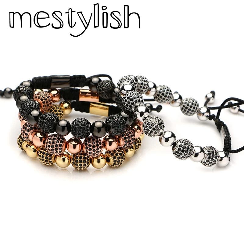 Mestylish Copper Ball Micro Pave Black Zircon Beads Bracelet Handmade Braided Men Women Bracelet DIY Jewelry Pulseira
Mestylish Copper Ball Micro Pave Black Zircon Beads Bracelet Handmade Braided Men Women Bracelet DIY Jewelry Pulseira