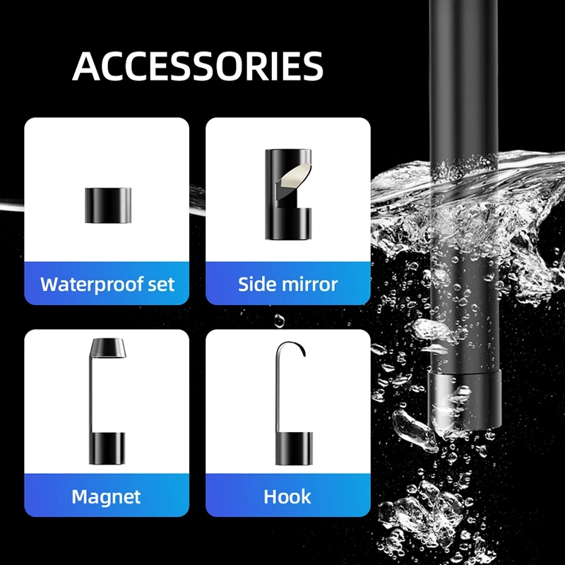 Dual Lens Borescope Wifi Endoscope Camera 8.0mm with 6 Adjustable LED Lights Working with Android IOS Smartphone 3.28FT
Dual Lens Borescope Wifi Endoscope Camera 8.0mm with 6 Adjustable LED Lights Working with Android IOS Smartphone 3.28FT