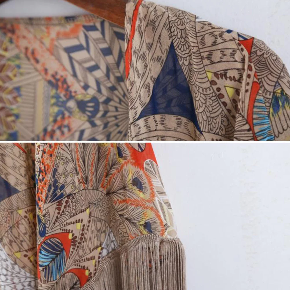 Vintage Kimono Loose Cover Up Women Boho Floral Printed Long Blouse Holiday Outing Long Cardigan Oversize Beach Tassel Coat
Vintage Kimono Loose Cover Up Women Boho Floral Printed Long Blouse Holiday Outing Long Cardigan Oversize Beach Tassel Coat