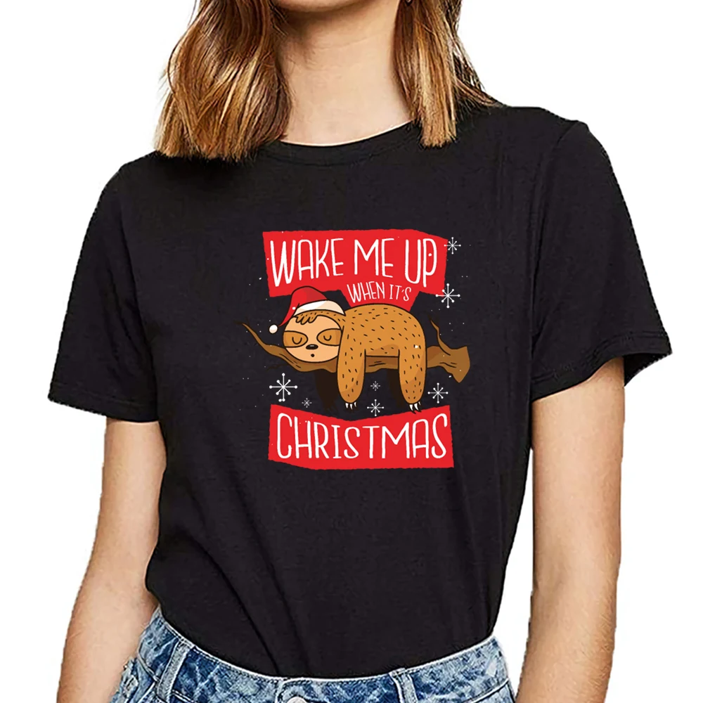 Tops T Shirt Women sloth christmas wake me up when its christmas Comic Inscriptions Short Female Tshirt
Tops T Shirt Women sloth christmas wake me up when its christmas Comic Inscriptions Short Female Tshirt