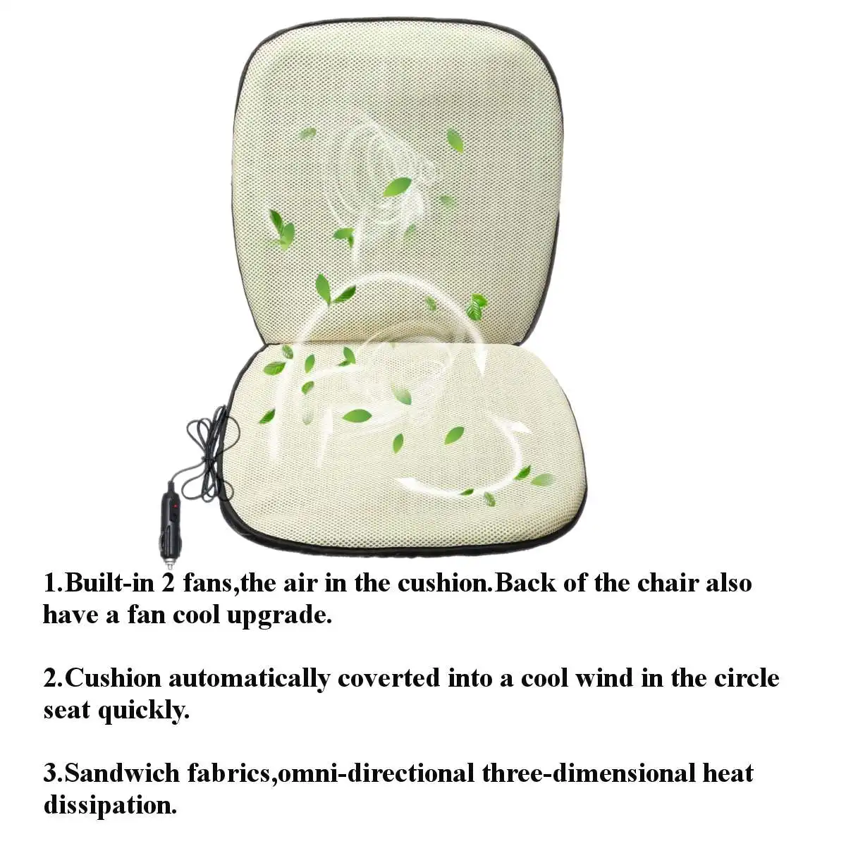 Pair 12V CarCooling Double Fans Front Car Seat Cover Cool Air Cushion Pad Cushion Summer With Cigarette Lighter Plug
Pair 12V CarCooling Double Fans Front Car Seat Cover Cool Air Cushion Pad Cushion Summer With Cigarette Lighter Plug