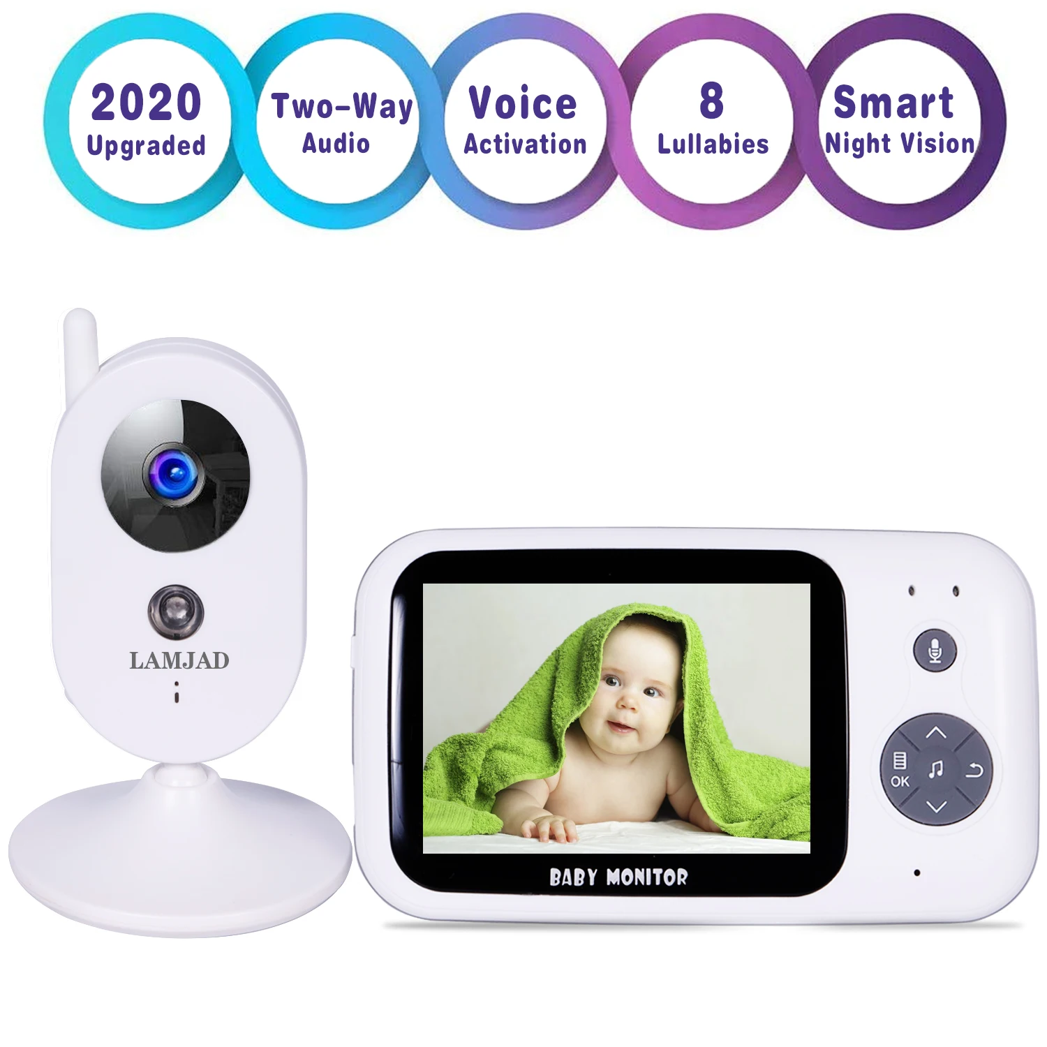 303B wireless security camera surveillance baby pet video monitor 3.5 inch LCD IR Night Vision Baby Intercom Temperature Monitor
303B wireless security camera surveillance baby pet video monitor 3.5 inch LCD IR Night Vision Baby Intercom Temperature Monitor