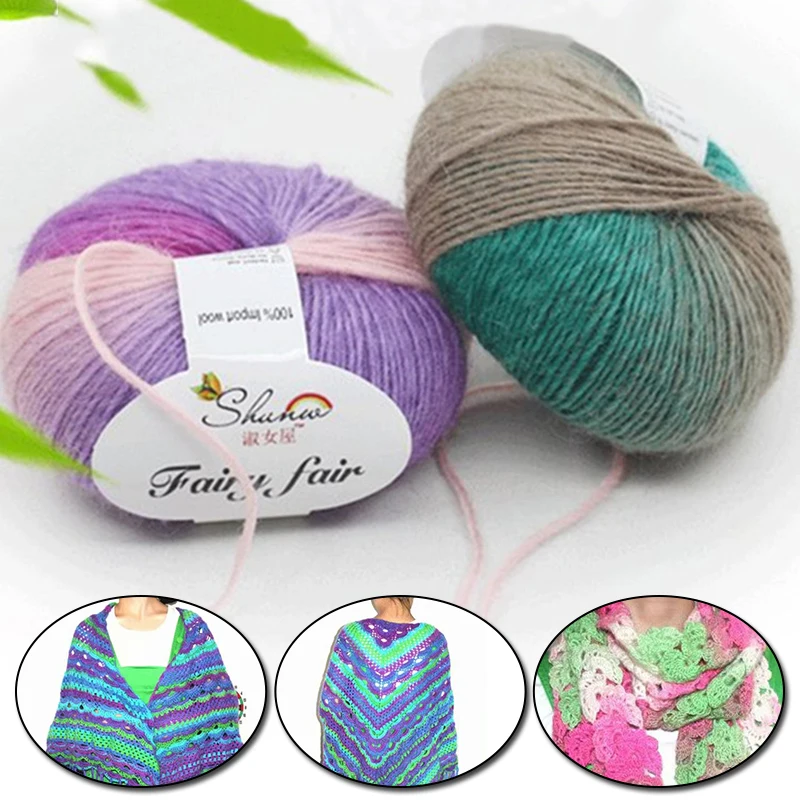 50g/ball 180 meters Wool Blended Crochet Yarn Wool Thick Thread For Hand Knitting Rainbow Space Dyed Baby Yarns
50g/ball 180 meters Wool Blended Crochet Yarn Wool Thick Thread For Hand Knitting Rainbow Space Dyed Baby Yarns
