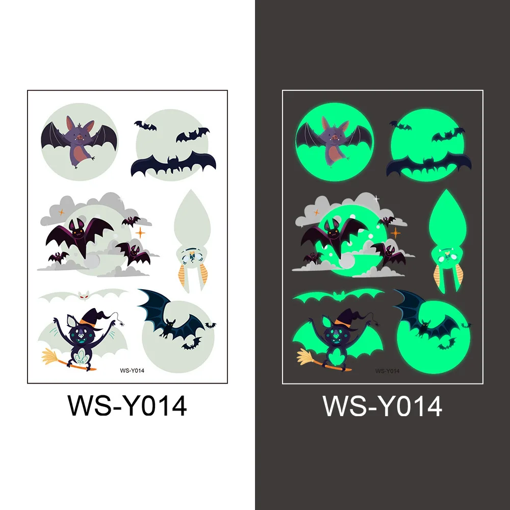 Waterproof sweaty green 3D Halloween disposable temporary glow tattoo sticker Bat night light tattoo sticker
Waterproof sweaty green 3D Halloween disposable temporary glow tattoo sticker Bat night light tattoo sticker