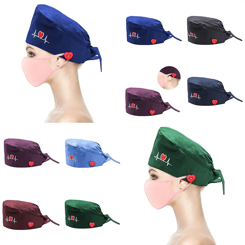 Pure Cotton Doctor Hat Women Floral Heart Print Nurse Hat With Buckle Sweat-absorbent Towel Surgical Cap Baotou Cap Unisex
Pure Cotton Doctor Hat Women Floral Heart Print Nurse Hat With Buckle Sweat-absorbent Towel Surgical Cap Baotou Cap Unisex