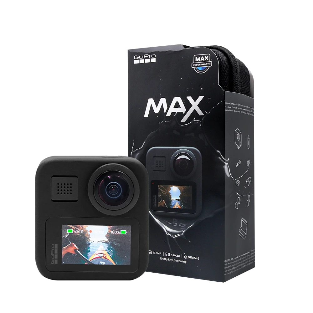 New GoPro MAX 360 Action Camera with Touch Screen Spherical 5.6K30 HD Video 16.6MP 360 Photos 1080p Live Streaming Stabilization
New GoPro MAX 360 Action Camera with Touch Screen Spherical 5.6K30 HD Video 16.6MP 360 Photos 1080p Live Streaming Stabilization