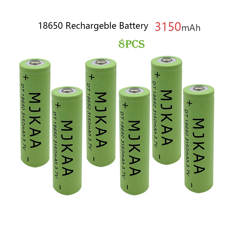 18650 8PCS 3150mAh Li-ion 3.7V Rechargeable Battery Lithium High Quality Original Batteries for Lantern Toys Tools
18650 8PCS 3150mAh Li-ion 3.7V Rechargeable Battery Lithium High Quality Original Batteries for Lantern Toys Tools