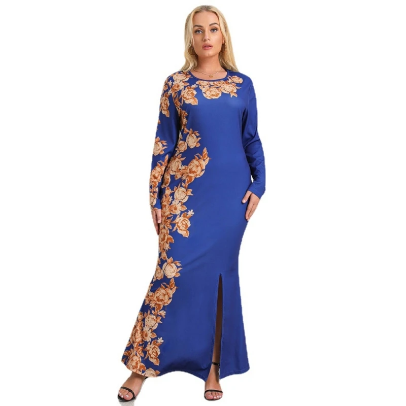 African Long Split Dress Women Full Sleeve O Neck Slim Robes Autumn Fashion Floral Print Elegant Chic African Party Maxi Dresses
African Long Split Dress Women Full Sleeve O Neck Slim Robes Autumn Fashion Floral Print Elegant Chic African Party Maxi Dresses
