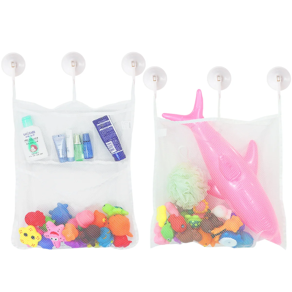 2 Pcs Bath Organizer with 6 Pcs Strong Suction Hooks Premium Bathtub Mesh Net Perfect Storage Bag for Babies
2 Pcs Bath Organizer with 6 Pcs Strong Suction Hooks Premium Bathtub Mesh Net Perfect Storage Bag for Babies