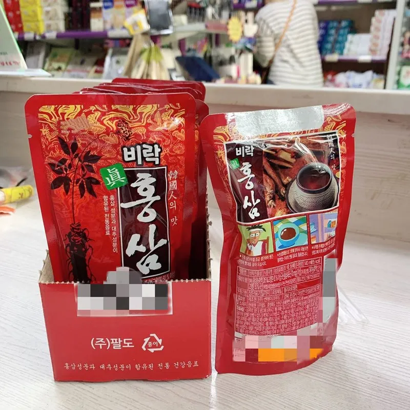 South Korea Badao red ginseng juice tonic Bagged concentrate beverage 140ml
South Korea Badao red ginseng juice tonic Bagged concentrate beverage 140ml