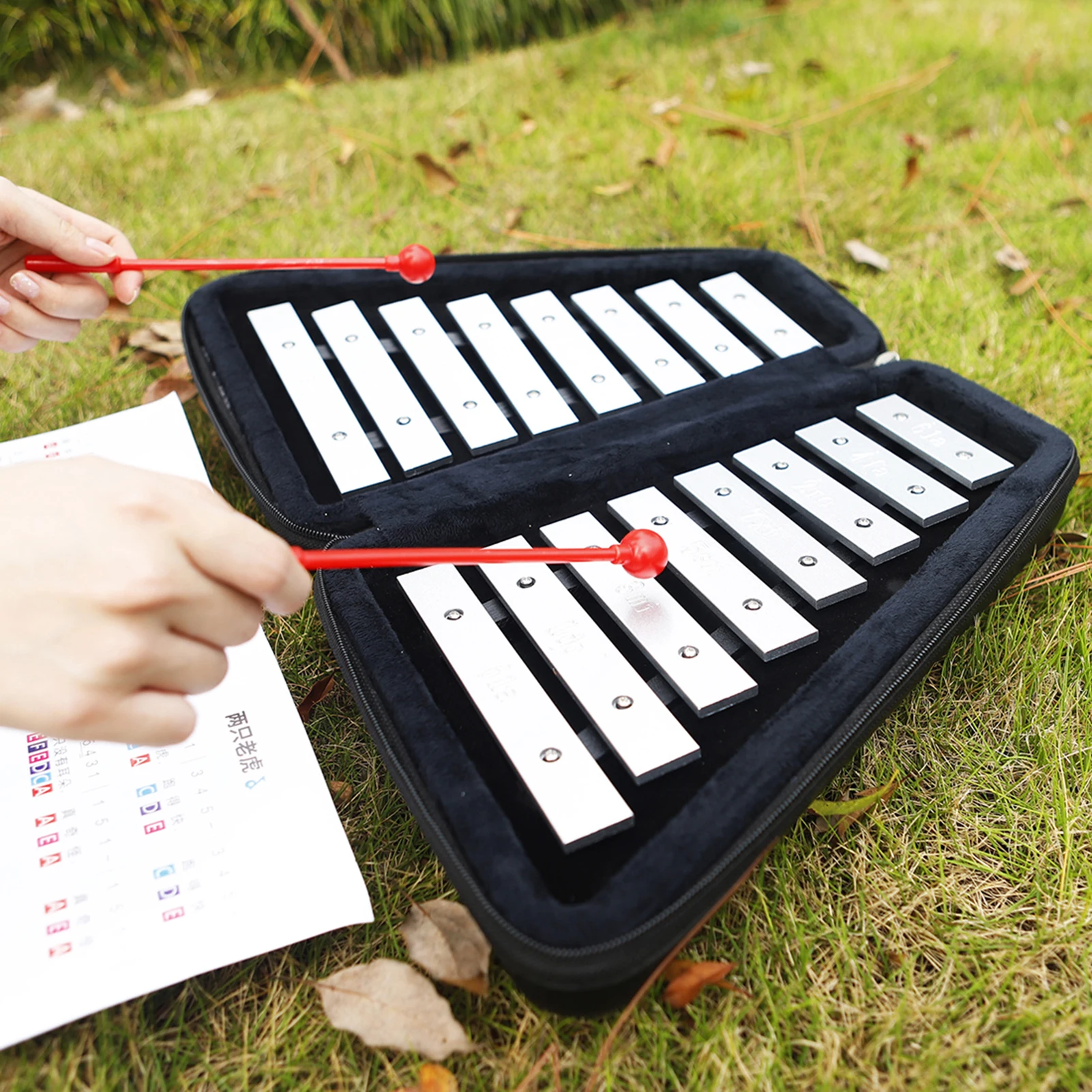 16 Tone Bag Xylophone Percussion Instrument Aluminum Alloy with Mallets Integrated PU Bag for Kids Early Musical Education 
16 Tone Bag Xylophone Percussion Instrument Aluminum Alloy with Mallets Integrated PU Bag for Kids Early Musical Education