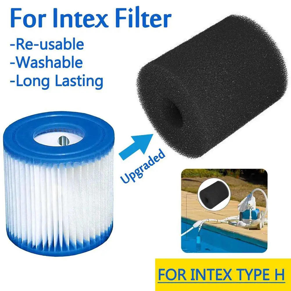 3 размера черный белый фильтр для бассейна губка пены Intex S1 Тип многоразовый