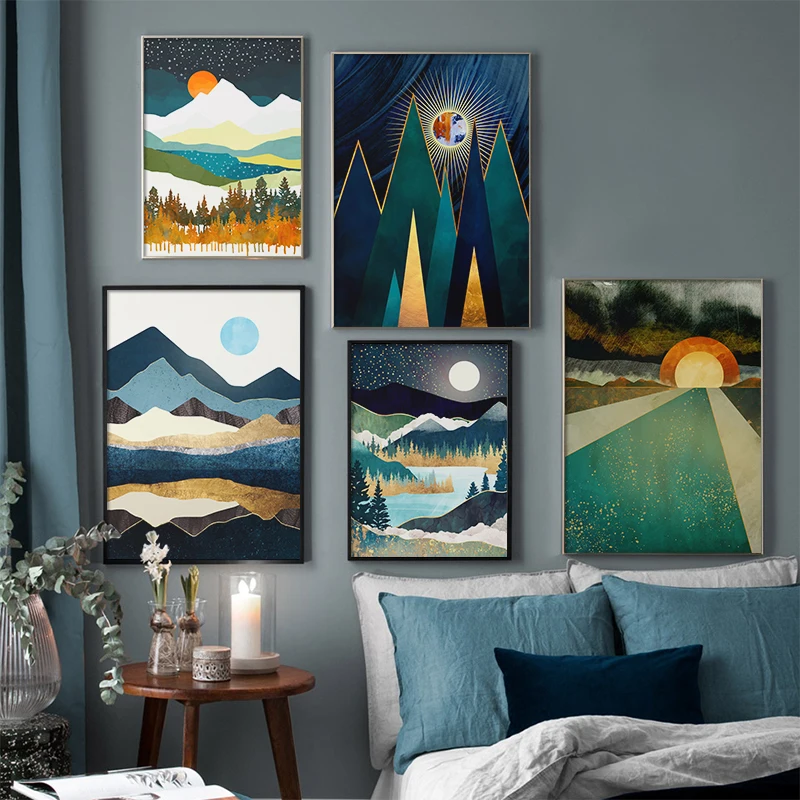 Nordic Abstract Landscape Wall Art Moon Mountain Canvas Painting Starry Sky Poster Prints Pictures for Living Room Home Decor
Nordic Abstract Landscape Wall Art Moon Mountain Canvas Painting Starry Sky Poster Prints Pictures for Living Room Home Decor
