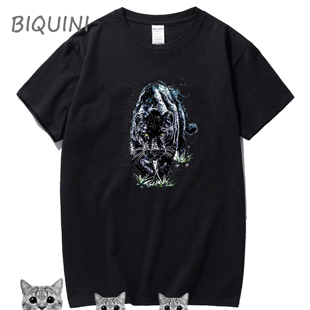 

3D black panther print T-shirt Cotton Men's T-shirt Harajuku Streetwear T Shirt Funny T Shirts Boyfriend Fashion T Shirt Men