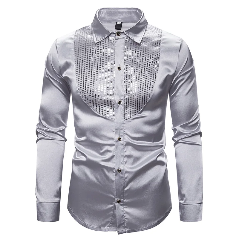 Men's shirts, sequined performance shirts, nightclub men's wear, emcee shirts, men's lapel long-sleeved shirts
Men's shirts, sequined performance shirts, nightclub men's wear, emcee shirts, men's lapel long-sleeved shirts