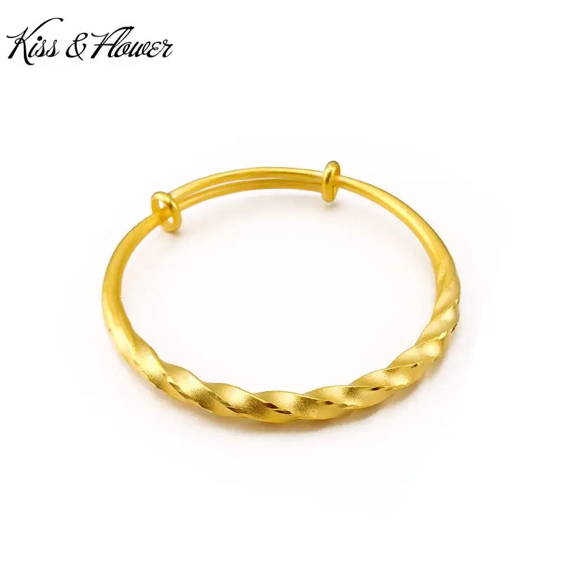 KISS&FLOWER BR47 Fine Jewelry Wholesale Fashion Woman Birthday Wedding Gift Twisted Round 24KT Gold Resizable Bracelet Bangle
KISS&FLOWER BR47 Fine Jewelry Wholesale Fashion Woman Birthday Wedding Gift Twisted Round 24KT Gold Resizable Bracelet Bangle