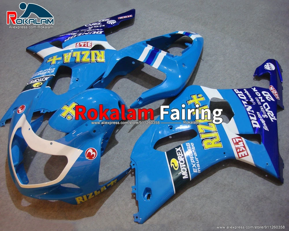 ABS Bodywork For Suzuki GSXR600 GSXR750 2001 2002 2003 GSX-R600 GSX-R750 01-03 Blue Autocycle Fairings Kit (Injection Molding)
ABS Bodywork For Suzuki GSXR600 GSXR750 2001 2002 2003 GSX-R600 GSX-R750 01-03 Blue Autocycle Fairings Kit (Injection Molding)