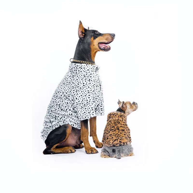 Winter Pet Clothes For Large Dog Luxury Leopard Down Jacket French Bulldog Doberman Warm Fleece Coats For Small Big Doggy
Winter Pet Clothes For Large Dog Luxury Leopard Down Jacket French Bulldog Doberman Warm Fleece Coats For Small Big Doggy