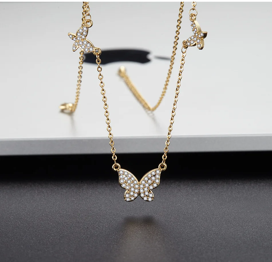 European and American Trend Butterfly Element Necklace Micro-inlaid Zircon Clavicle Chain Ins Jewelry New Necklace 2020
European and American Trend Butterfly Element Necklace Micro-inlaid Zircon Clavicle Chain Ins Jewelry New Necklace 2020