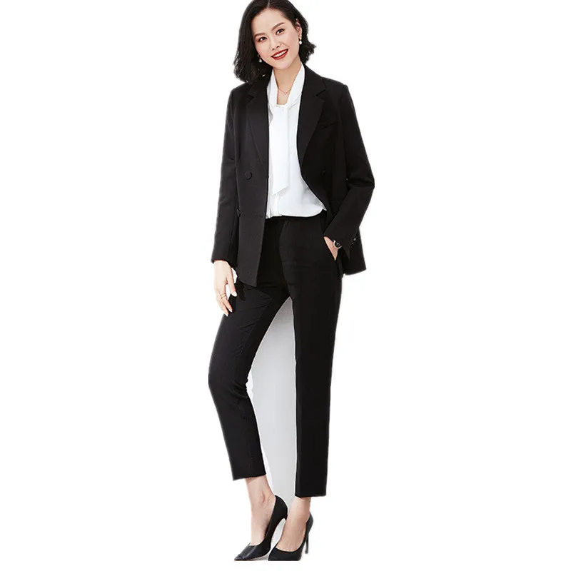 Black women's suit fashion slim temperament suit two-piece suit (jacket + pants) women's business office business wear
Black women's suit fashion slim temperament suit two-piece suit (jacket + pants) women's business office business wear
