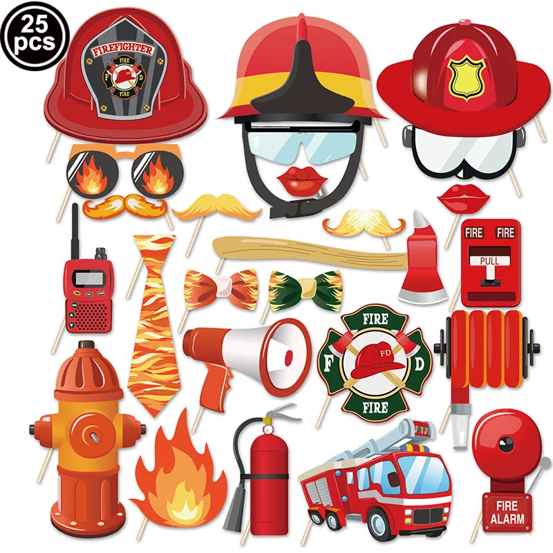 Fireman Party Photo Booth Kids Fire Birthday Cap Axe Hydrant Loudspeaker Fire Truck Props Favors Gift Decoration Supplies
Fireman Party Photo Booth Kids Fire Birthday Cap Axe Hydrant Loudspeaker Fire Truck Props Favors Gift Decoration Supplies