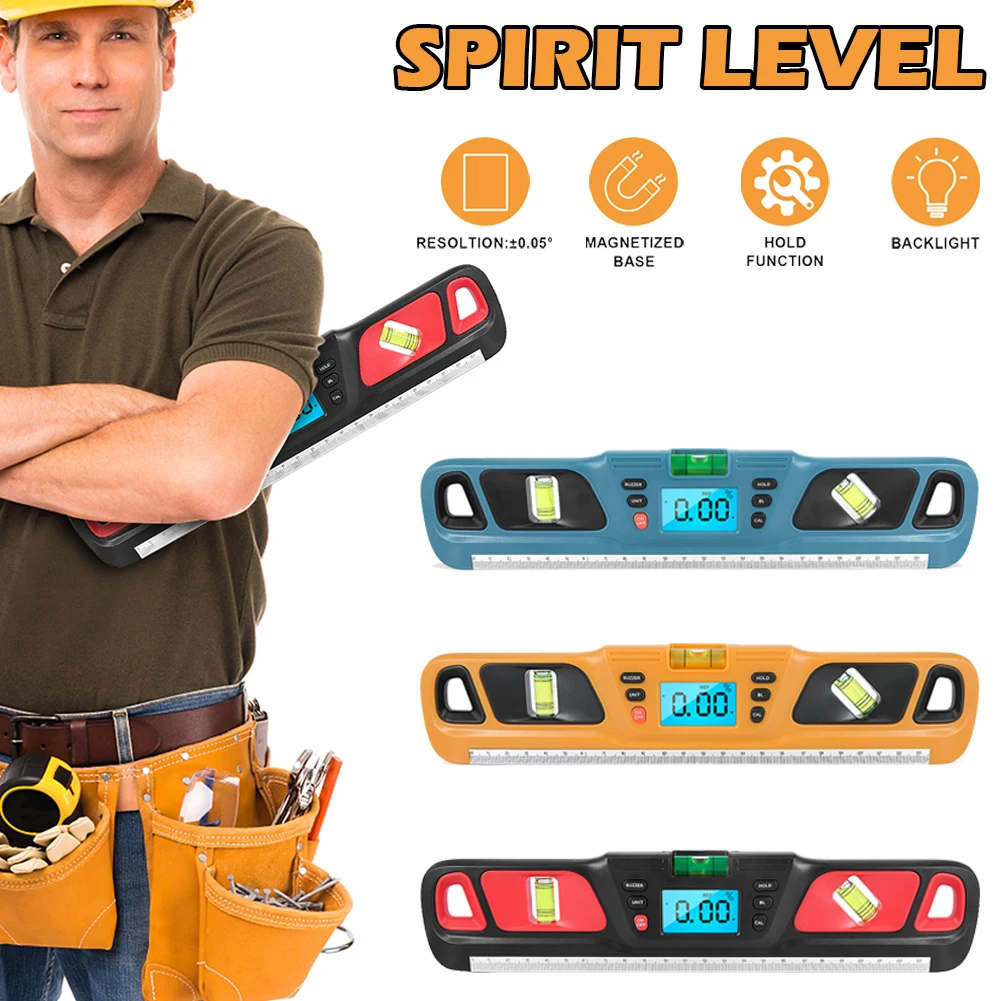 HW-200 Bubble Magnetic Level 0°/45°/90° Three Slope Measurement Spirit Level with Warning Tone LED Digital Level
HW-200 Bubble Magnetic Level 0°/45°/90° Three Slope Measurement Spirit Level with Warning Tone LED Digital Level