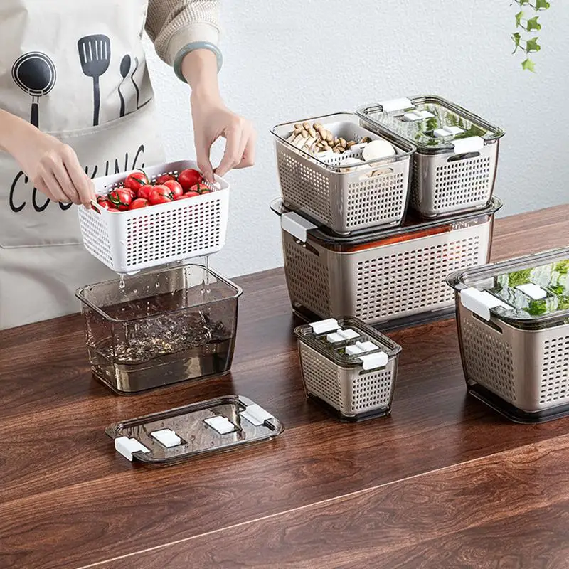 Refrigerator fresh-keeping drain basket Double-layer refrigerator storage fresh-keepingbox PET material compartment drain basket
Refrigerator fresh-keeping drain basket Double-layer refrigerator storage fresh-keepingbox PET material compartment drain basket