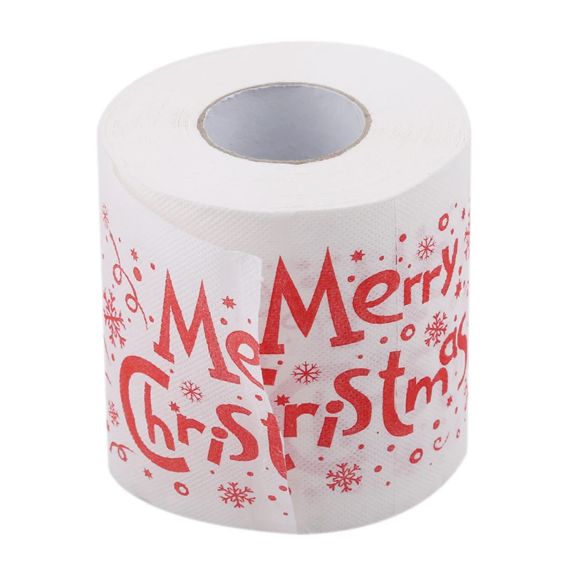 

1 Roll Santa Claus Printed Merry Christmas Toilet Paper Tissue Table Room Decor Christmas Party Ornament DIY Craft Paper
