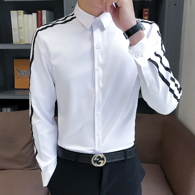 Black White Men Shirts Casual Slim Fit Long Sleeve Shirt Mens Business Dress Shirts Camisa Masculina Formal Social Male Clothing
Black White Men Shirts Casual Slim Fit Long Sleeve Shirt Mens Business Dress Shirts Camisa Masculina Formal Social Male Clothing